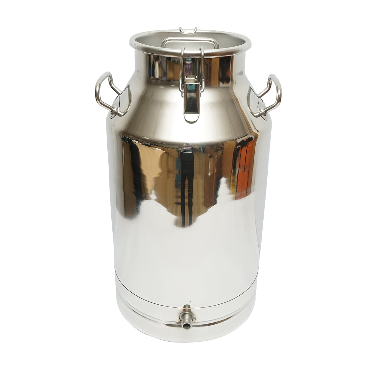 Stainless steel milk container with lid 40L with tap milking machine for cows Breckner Germany